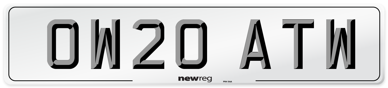OW20 ATW Number Plate from New Reg